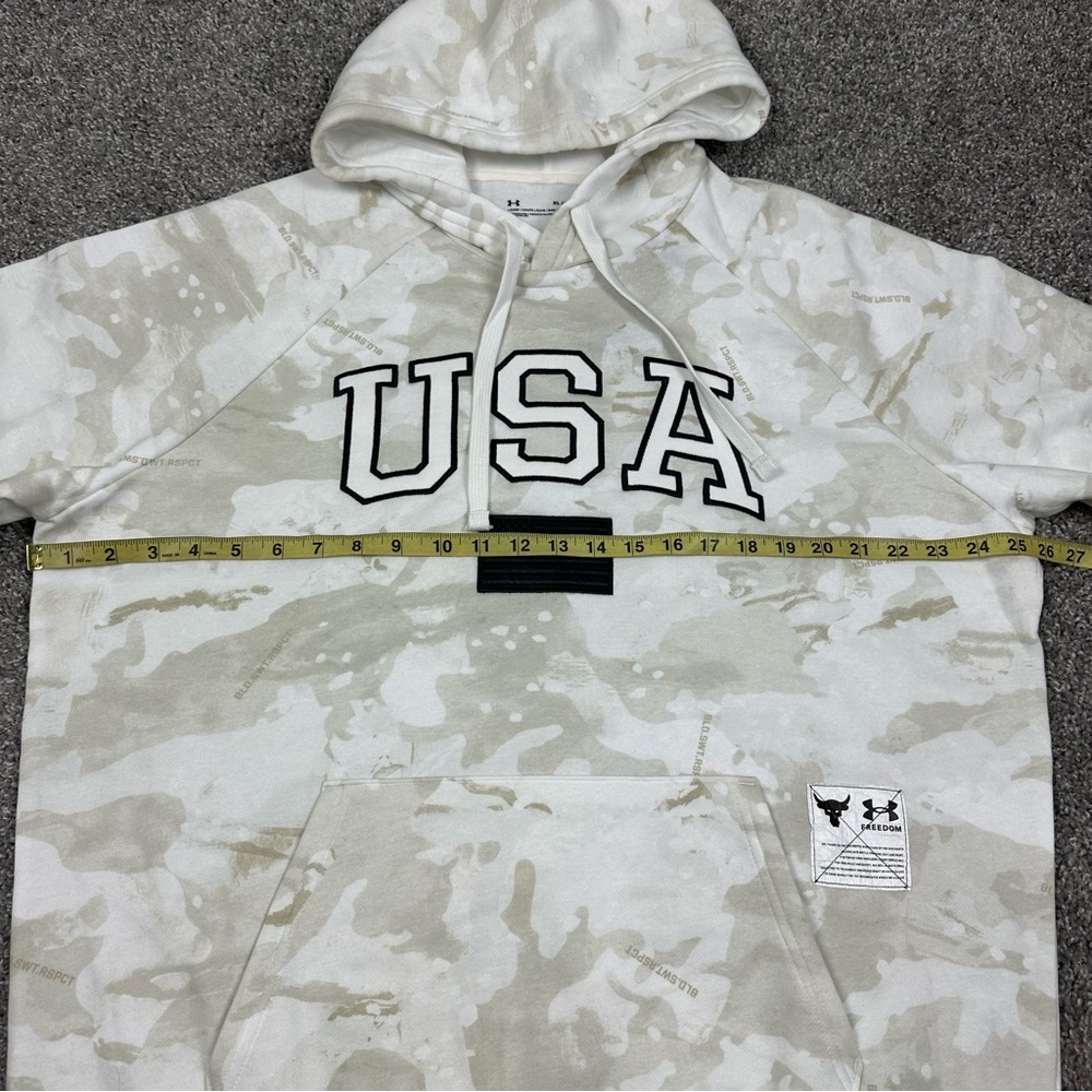 Under Armour Project Rock Veterans Day Camo Mens Hoodie USA Flag Size XL 1370971 - Picture 11 of 12